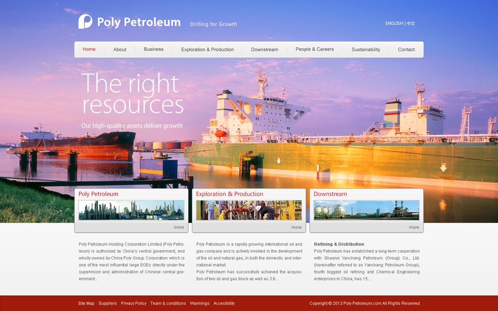 尚丞设计网站作品-保利石油 企业官网建设